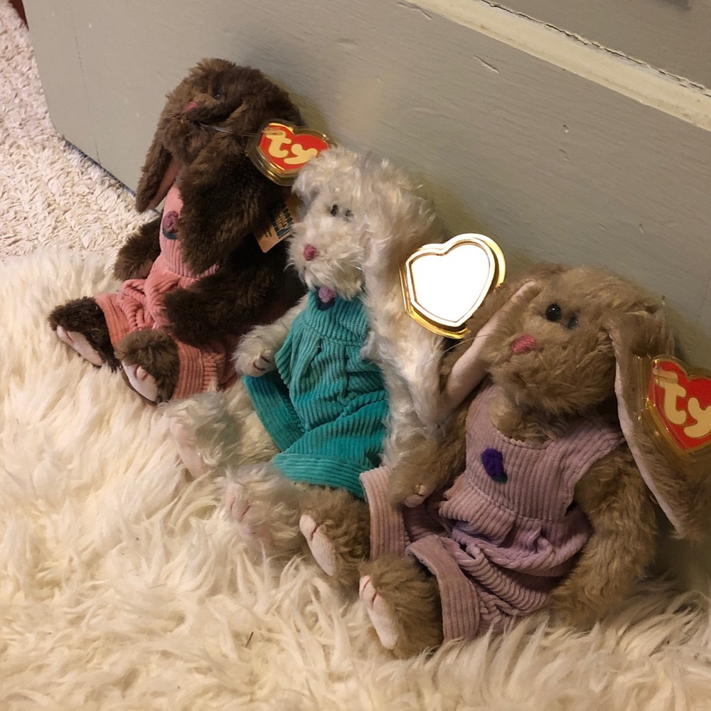 attic treasure bunnies with corduroy outfits